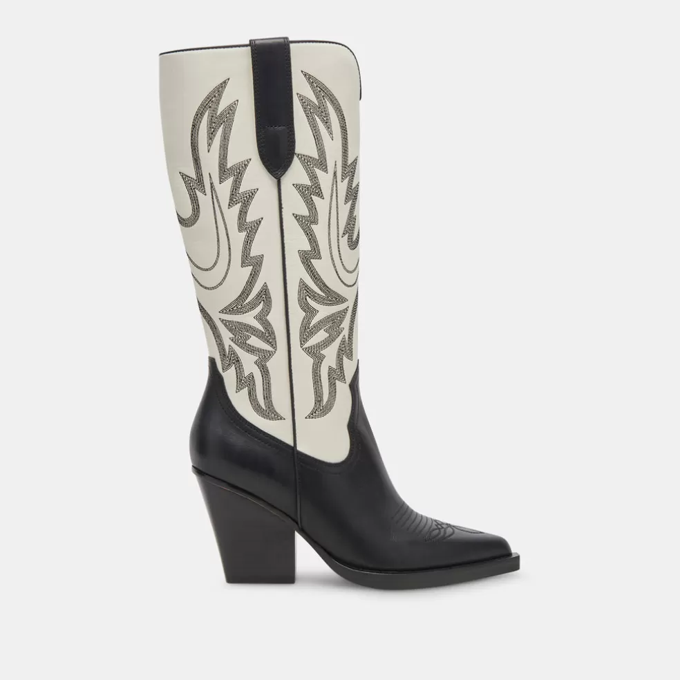 DOLCE VITA Blanch Boots Black White Leather