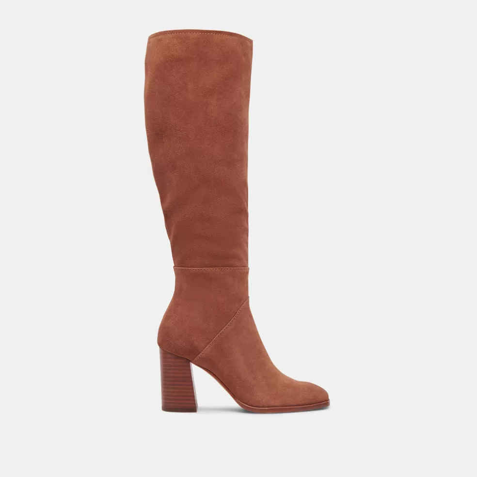 DOLCE VITA Fynn Wide Calf Boots Dk Brown Suede