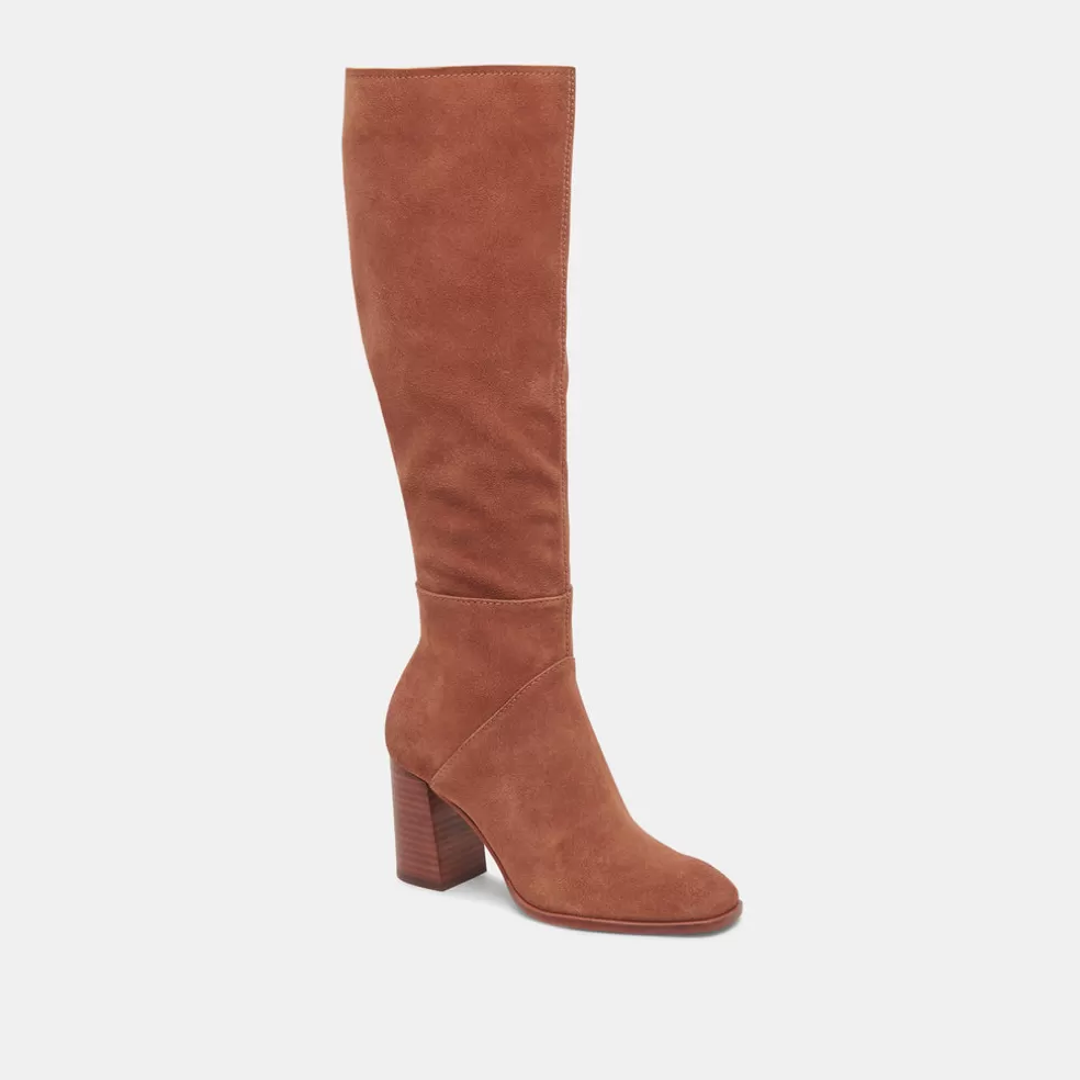 DOLCE VITA Fynn Wide Calf Boots Dk Brown Suede