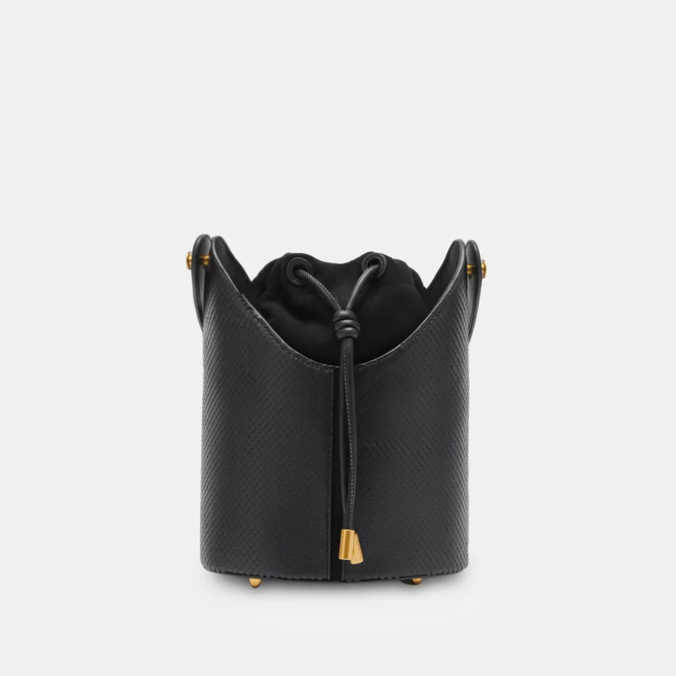 DOLCE VITA Harriet Bucket Bag Black Snake Leather