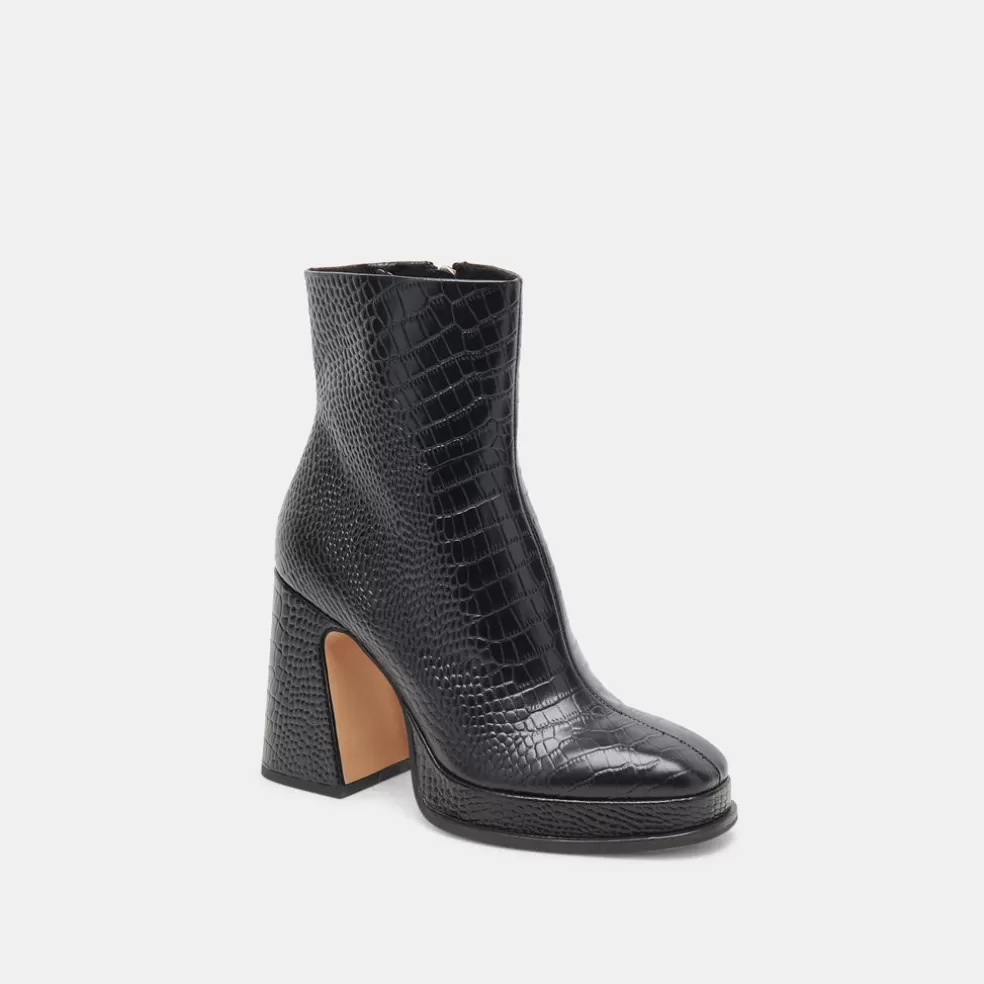 DOLCE VITA Lochly Boots Noir Embossed Leather